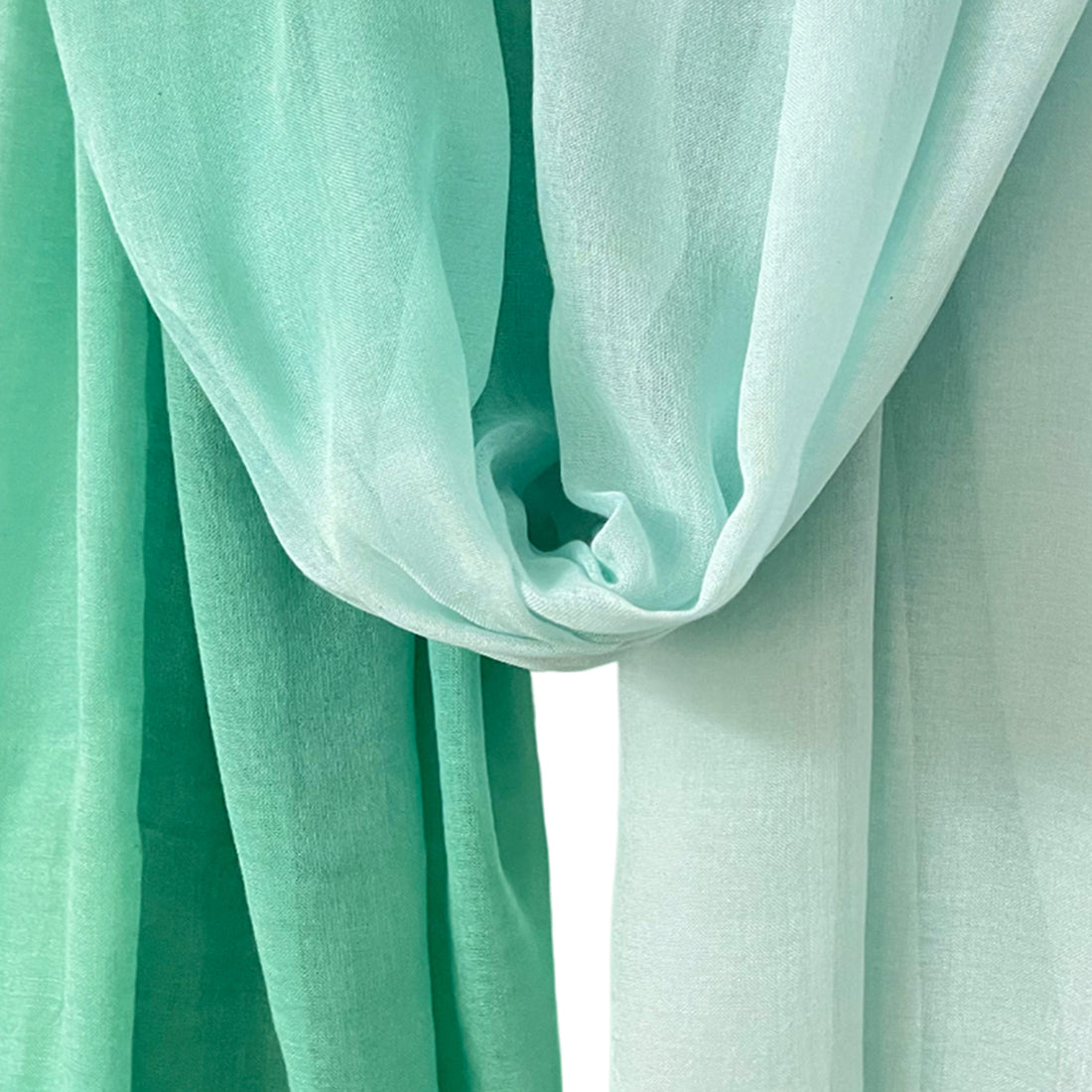 Green Ombre Double Shaded Viscose Scarf with Corner Tassels