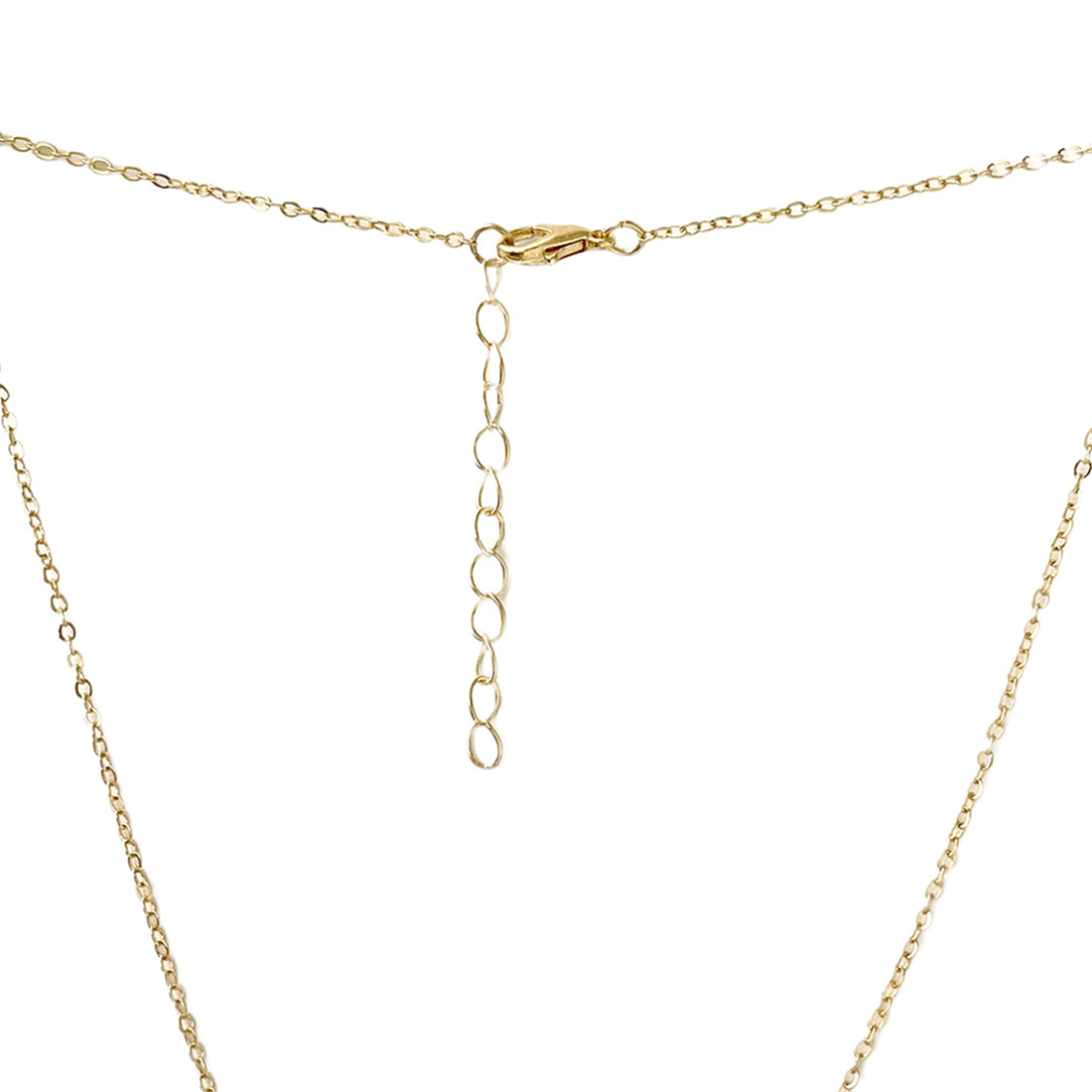 Love Engraved Diamante Stud Mini Pendant Gold-Toned Dainty Necklace
