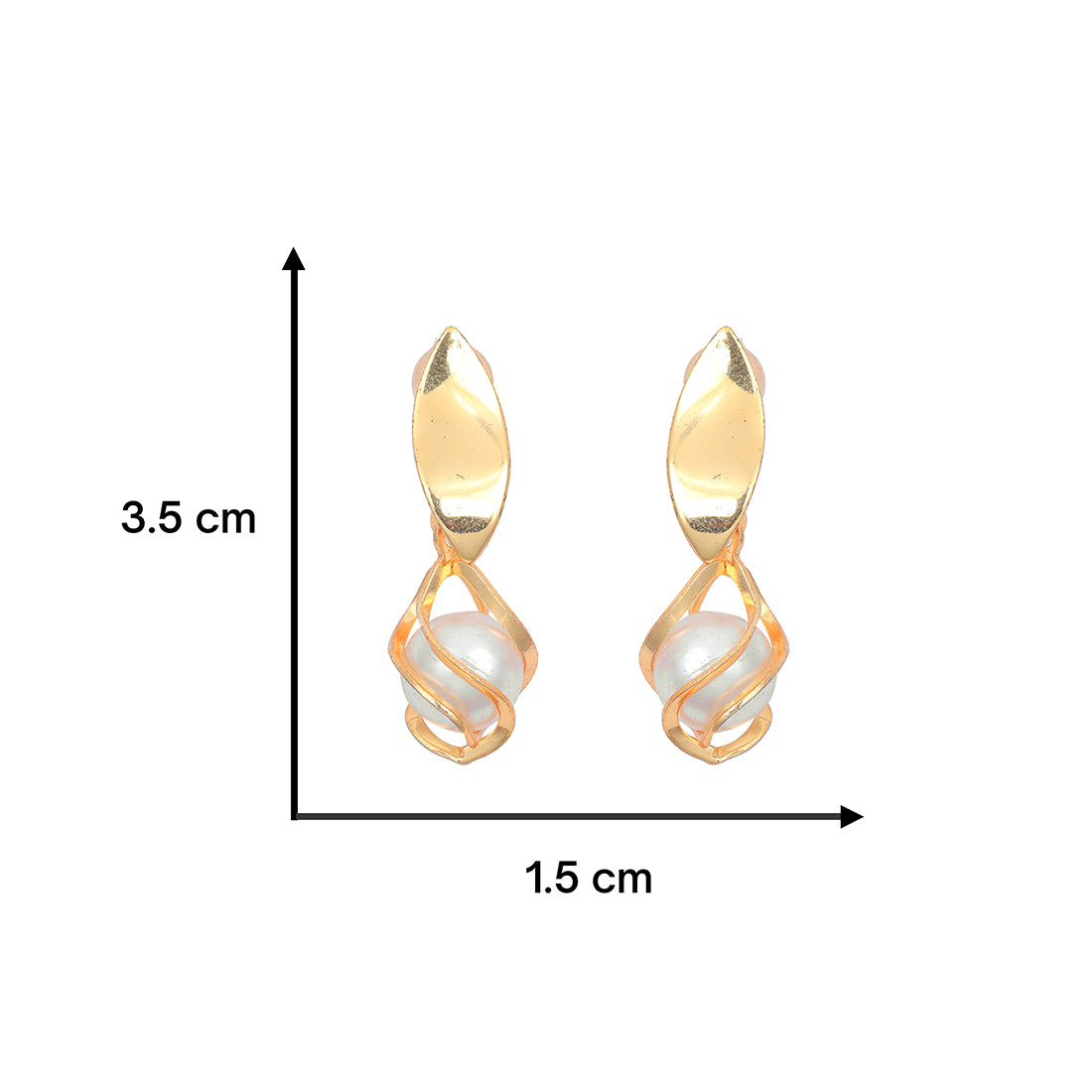 Sophisticated Gold-Toned Earrings With A Single, Elegant Pearl Drop.
