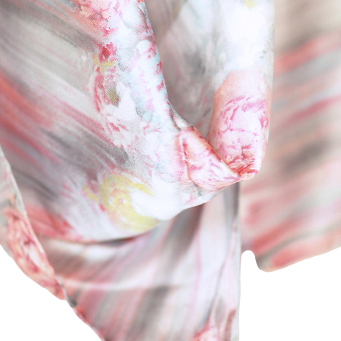 Flower Printed Multipurpose Satin Scarf in Grey and Pink for Daily and Party purpose for Women