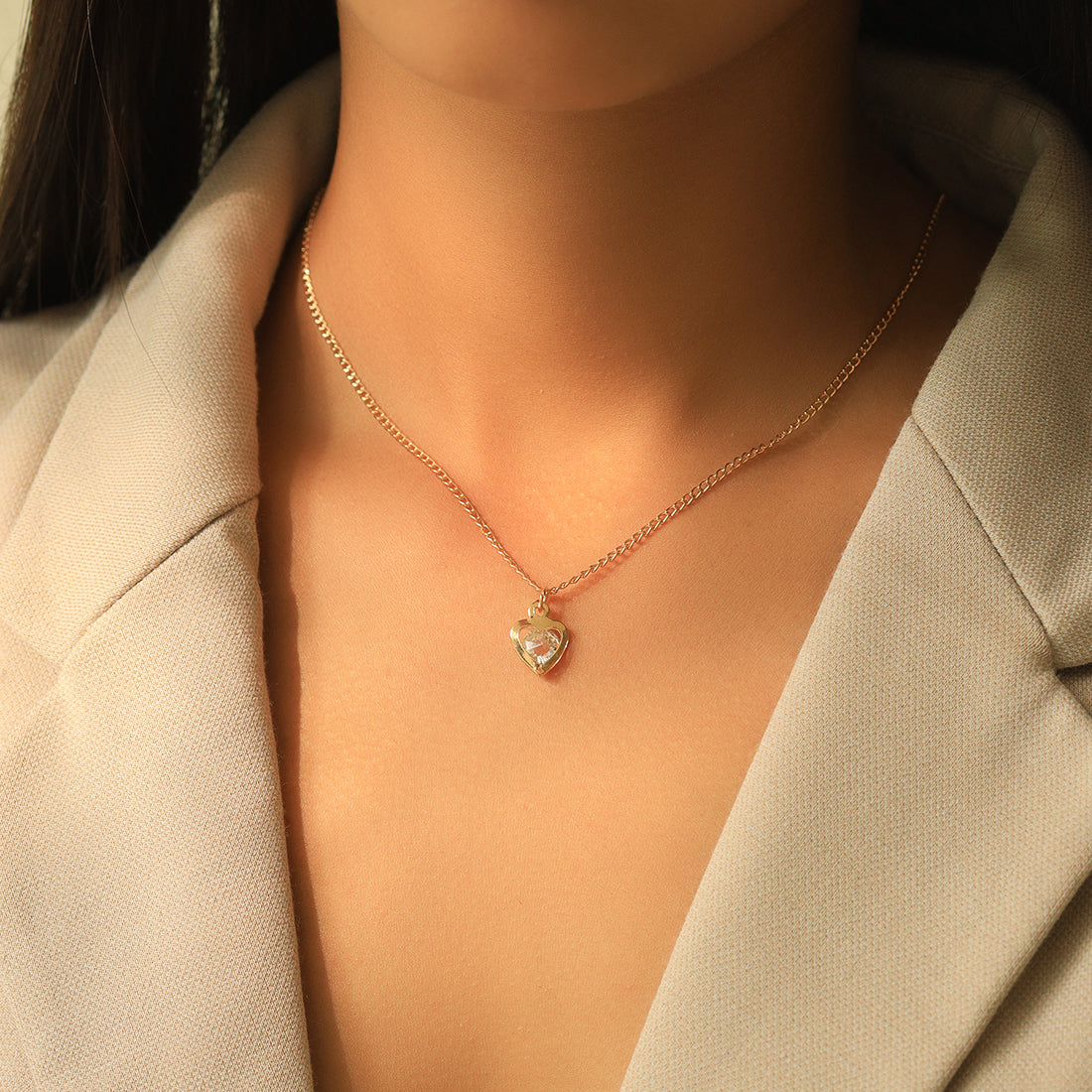 Star, Butterfly And Heart Pendant Necklace With Diamonti