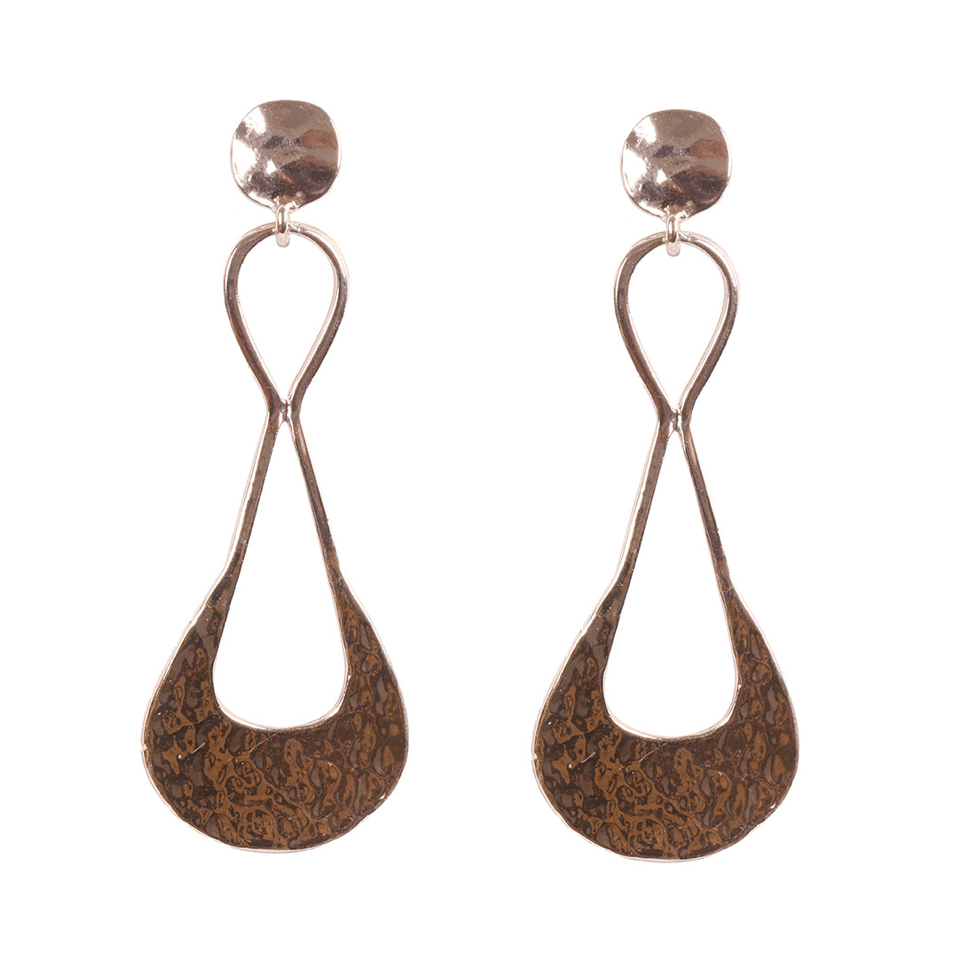 CONTEMPORARY ORGANIC HAMMERED DROP EARRINGS
