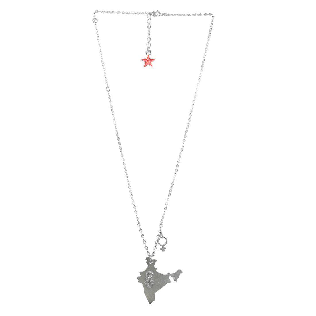 INDIA MAP CHAIN NECKLACE WITH GIRL CHARM