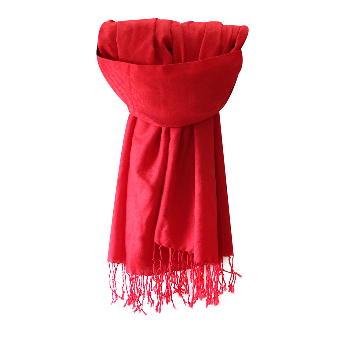CONTEMPORARY SOLID BRIGHT RED ACRYLIC SCARF