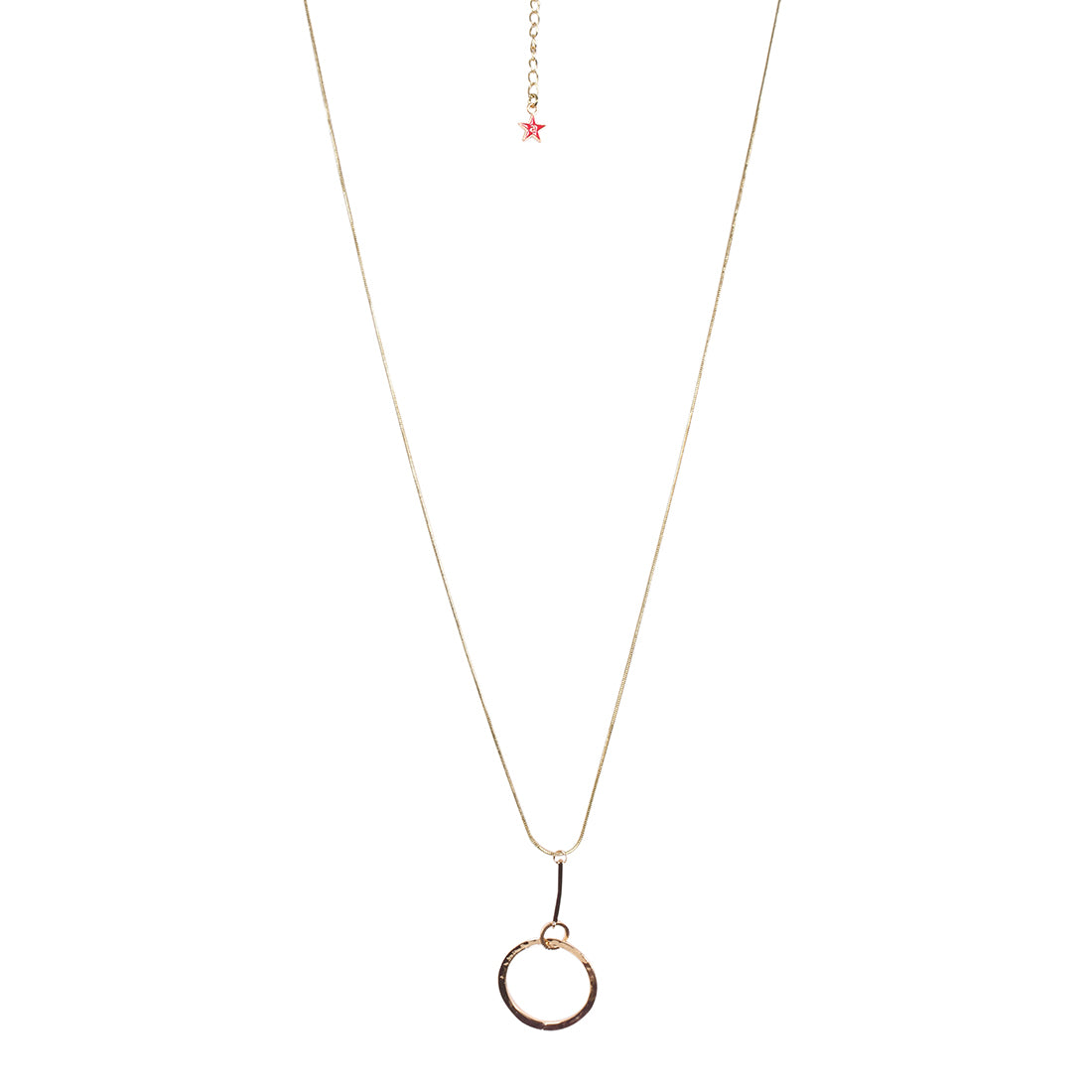 Contemporary Gold-Toned Circular Drop Pendant Necklace
