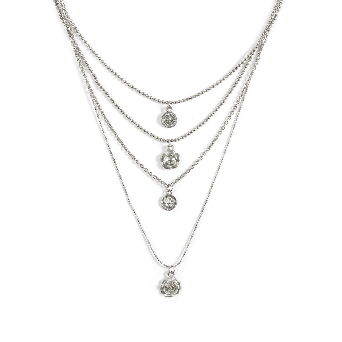 CHARM PENDANT STATEMENT LAYERED NECKLACE