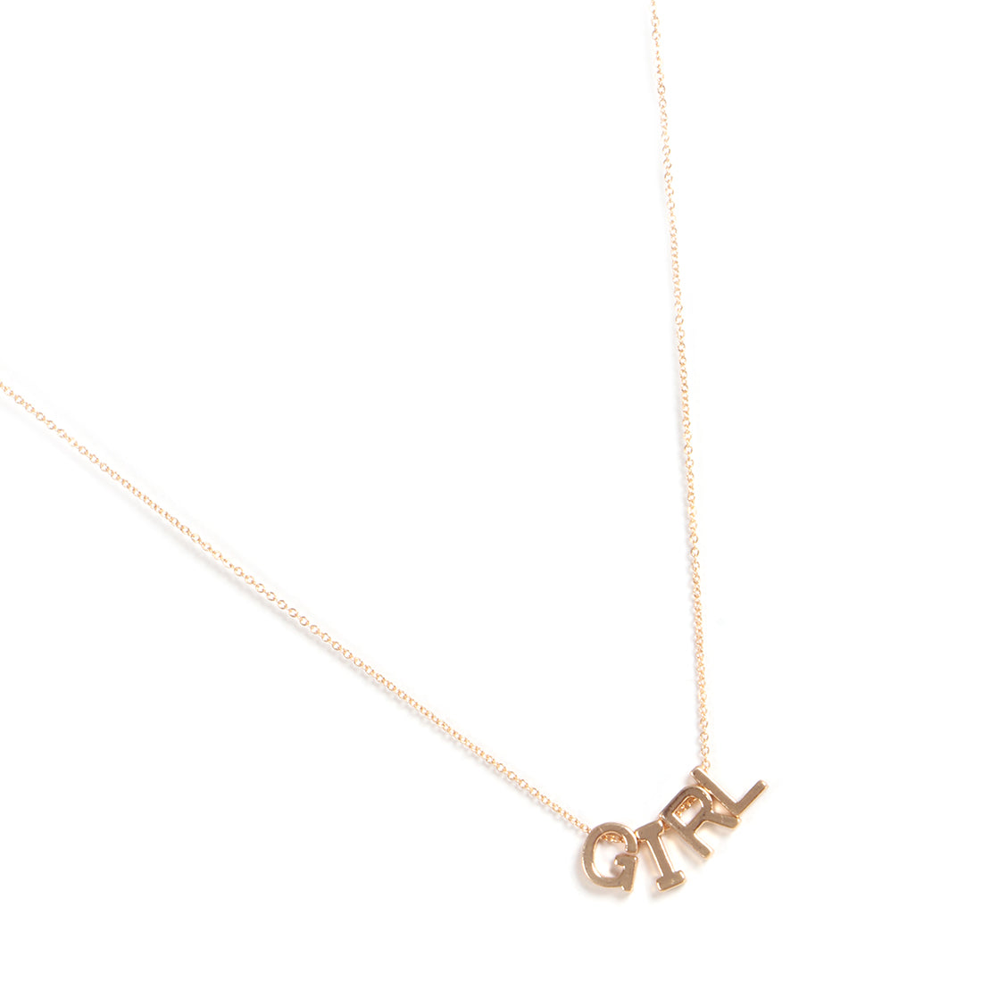 GIRL STATEMENT MINI PENDANT GOLD-TONED DAINTY NECKLACE