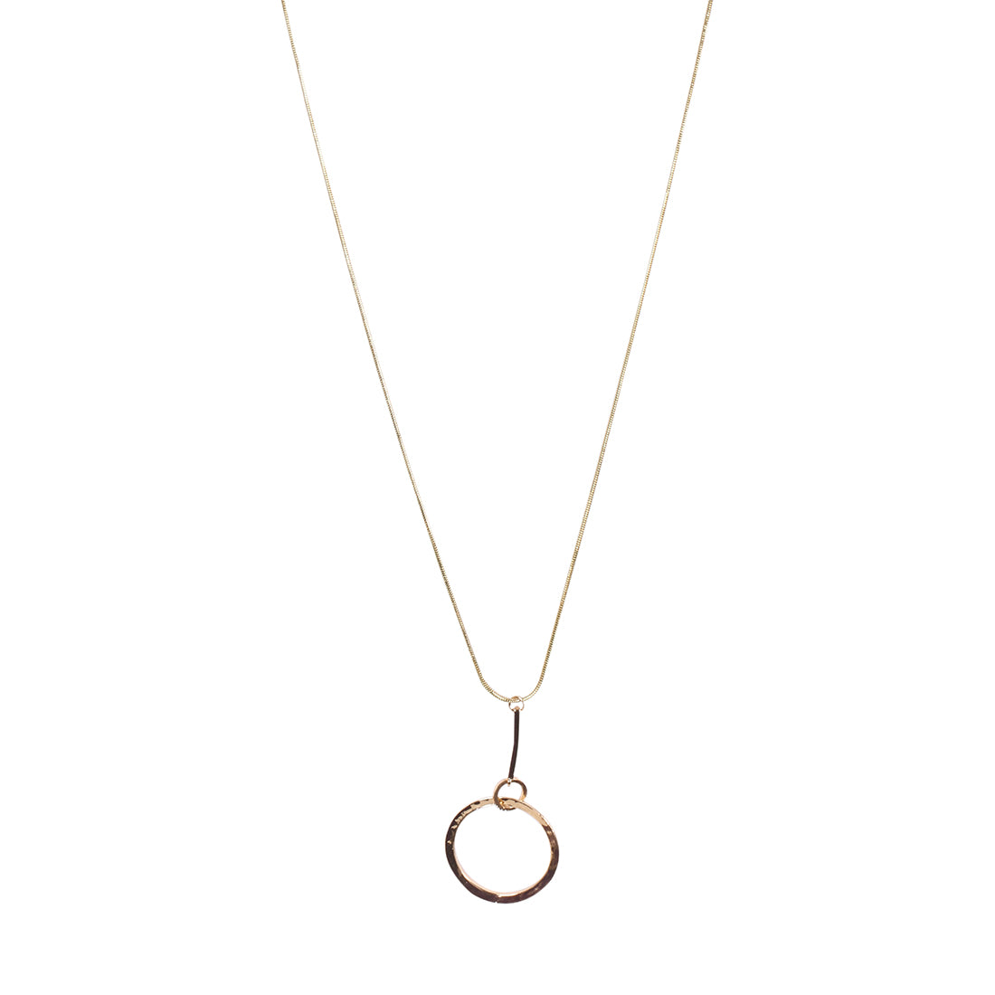 Contemporary Gold-Toned Circular Drop Pendant Necklace
