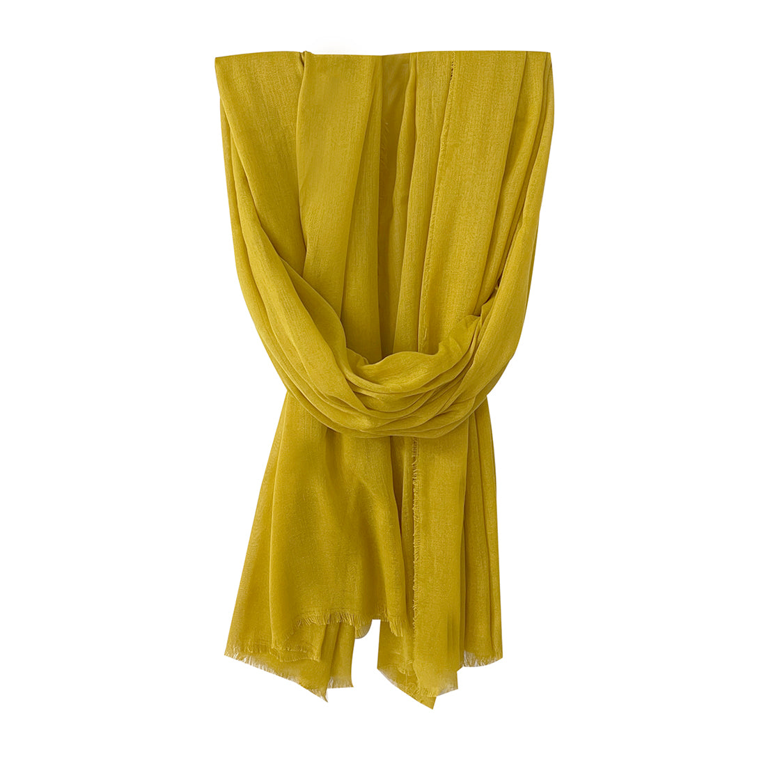 CONTEMPORARY SOLID YELLOW SOFT POLYESTER SCARF