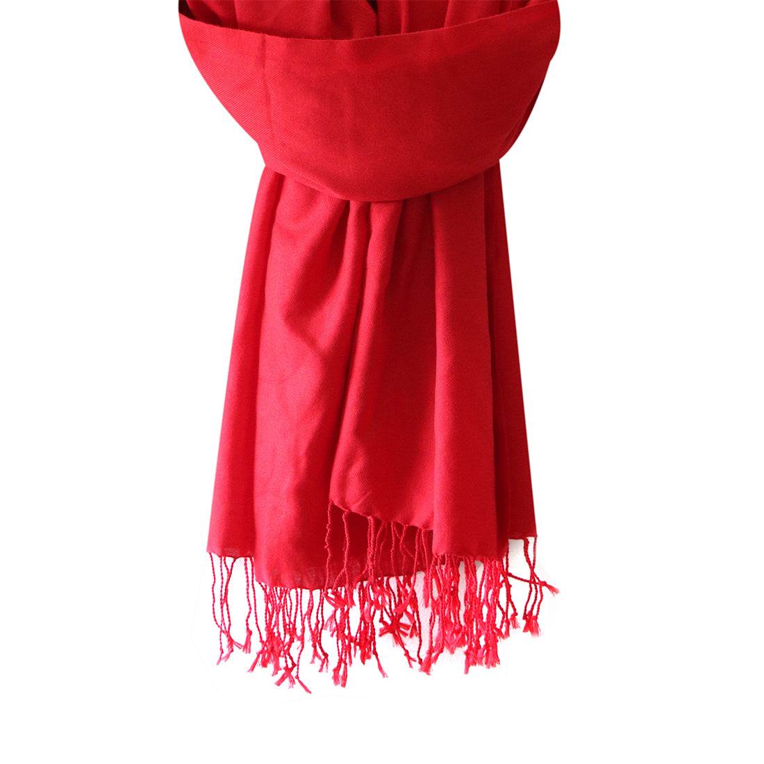 CONTEMPORARY SOLID BRIGHT RED ACRYLIC SCARF