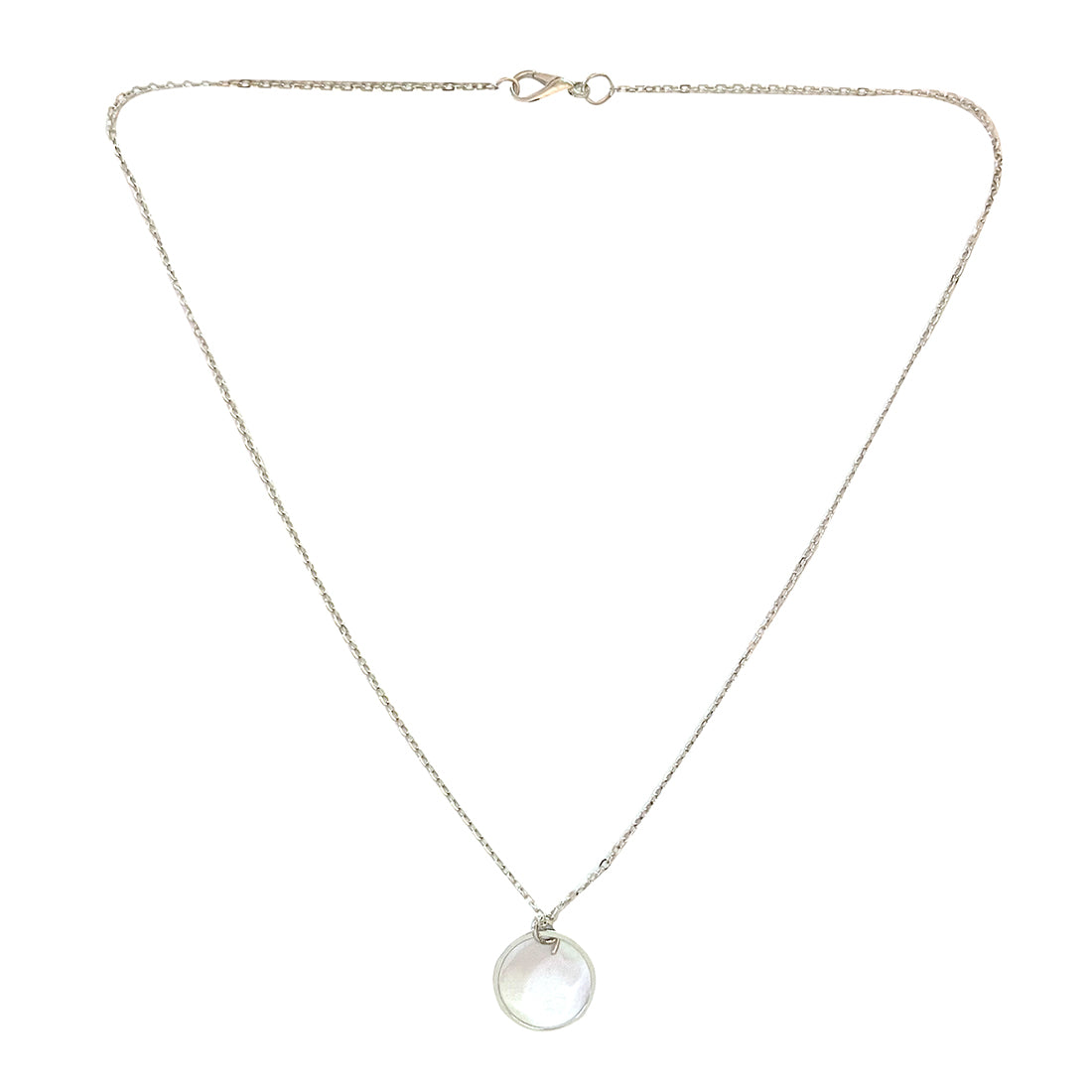 CIRCULAR  MINI PENDANT SILVER-TONED DAINTY NECKLACE