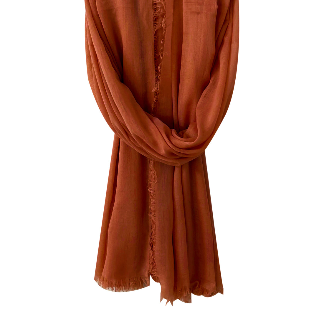 CONTEMPORARY SOLID BROWN SOFT POLYESTER SCARF