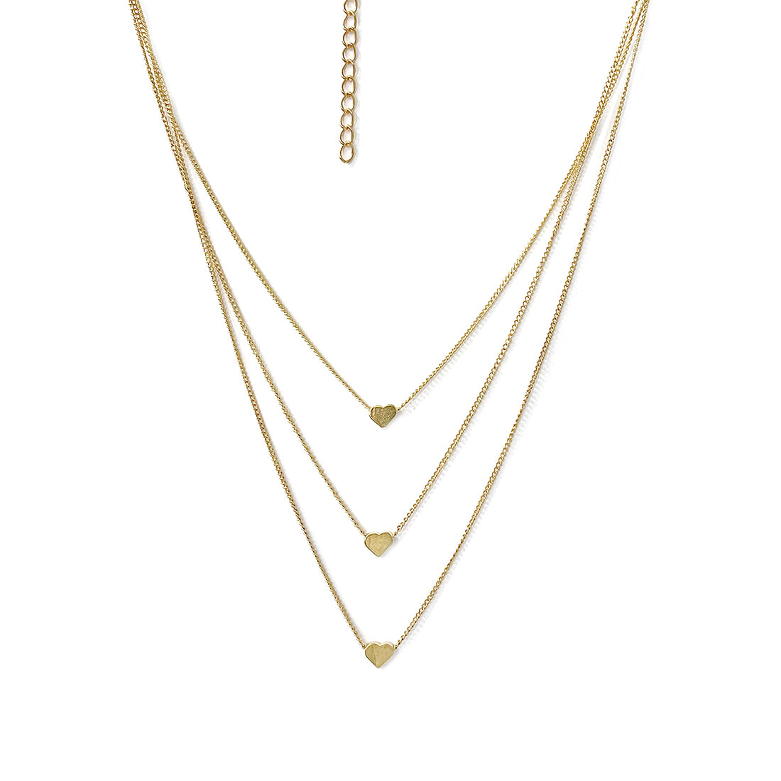HEART PENDANT STATEMENT GOLD-TONED LAYERED NECKLACE