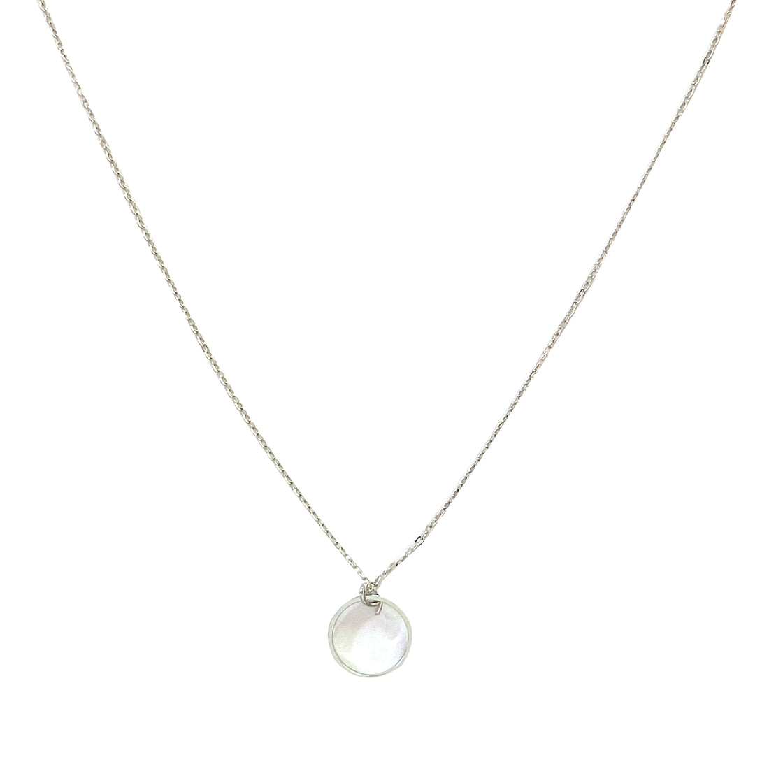 CIRCULAR  MINI PENDANT SILVER-TONED DAINTY NECKLACE