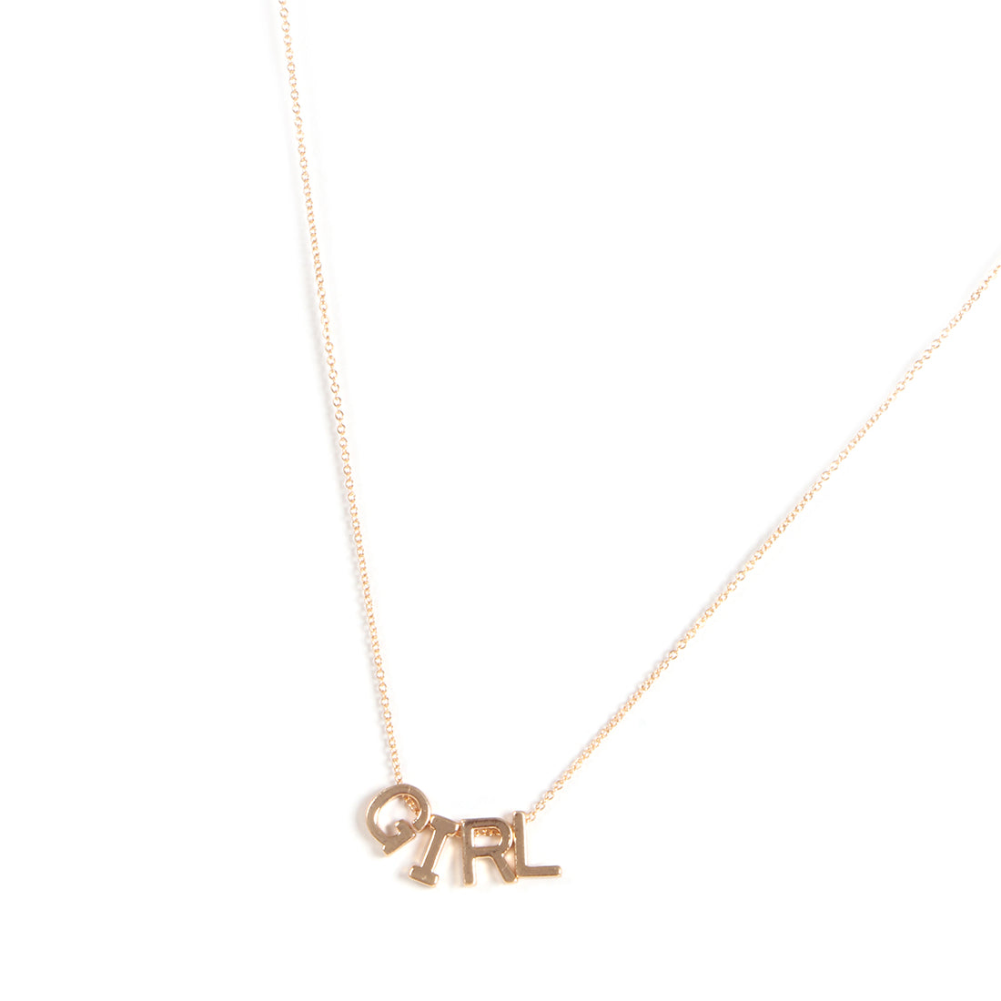 GIRL STATEMENT MINI PENDANT GOLD-TONED DAINTY NECKLACE