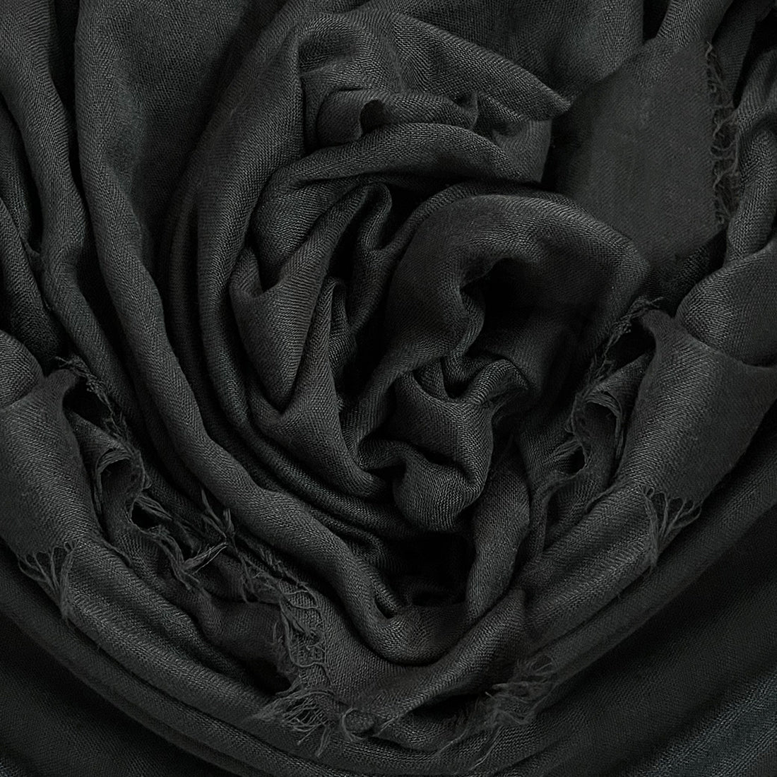 CONTEMPORARY SOLID BLACK SOFT POLYESTER SCARF