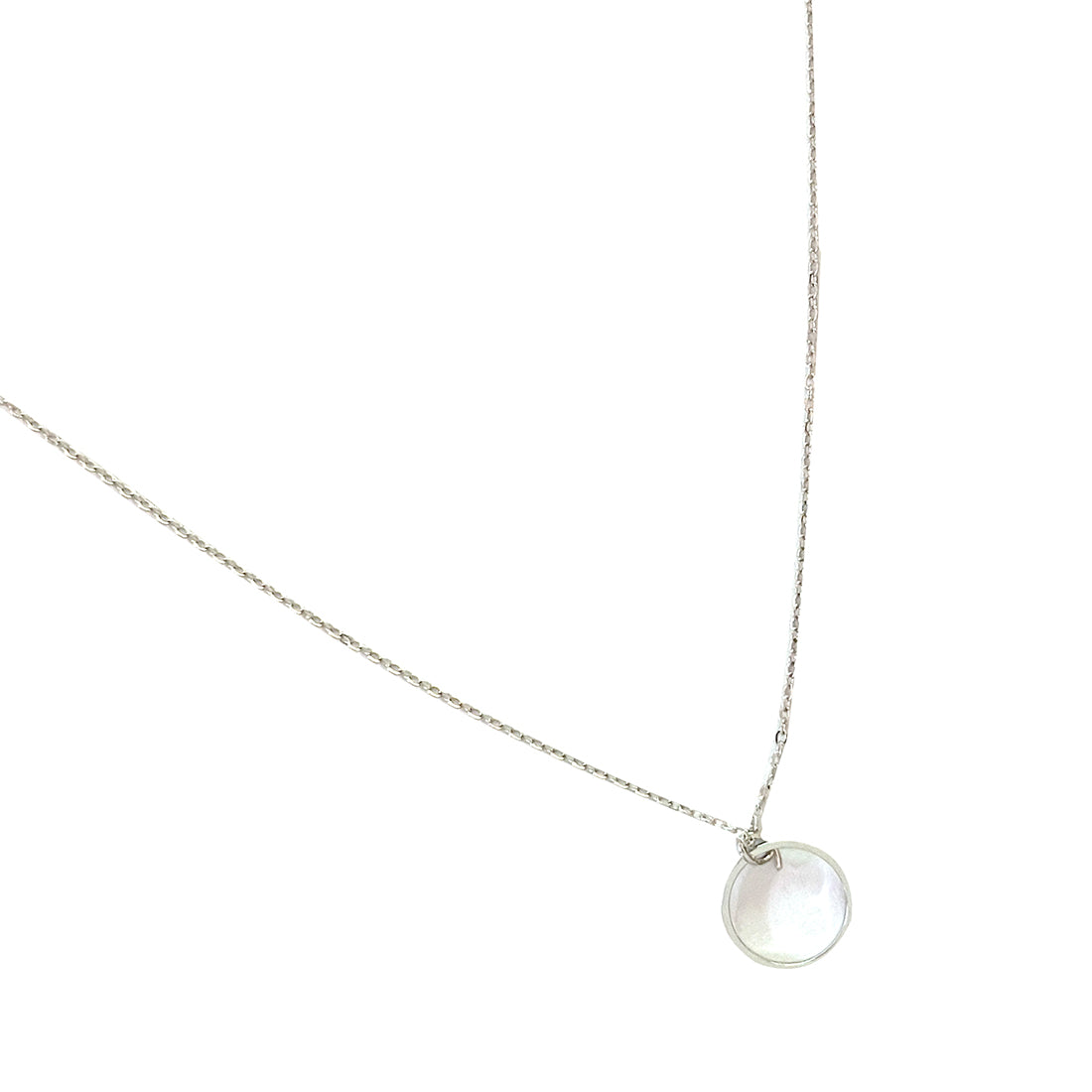 CIRCULAR  MINI PENDANT SILVER-TONED DAINTY NECKLACE