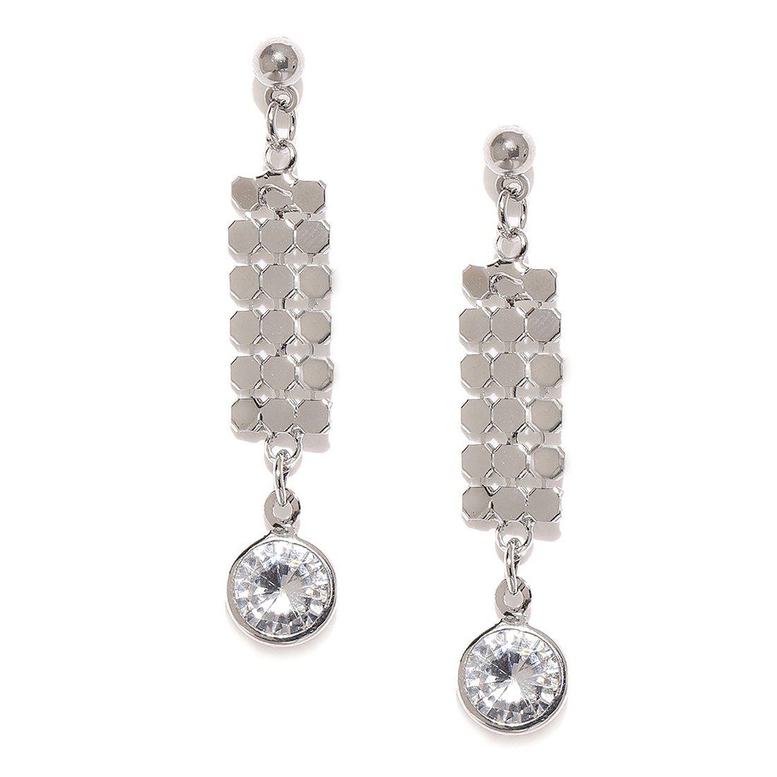 CONTEMPORARY CRYSTAL DOTTED DROP EARRINGS