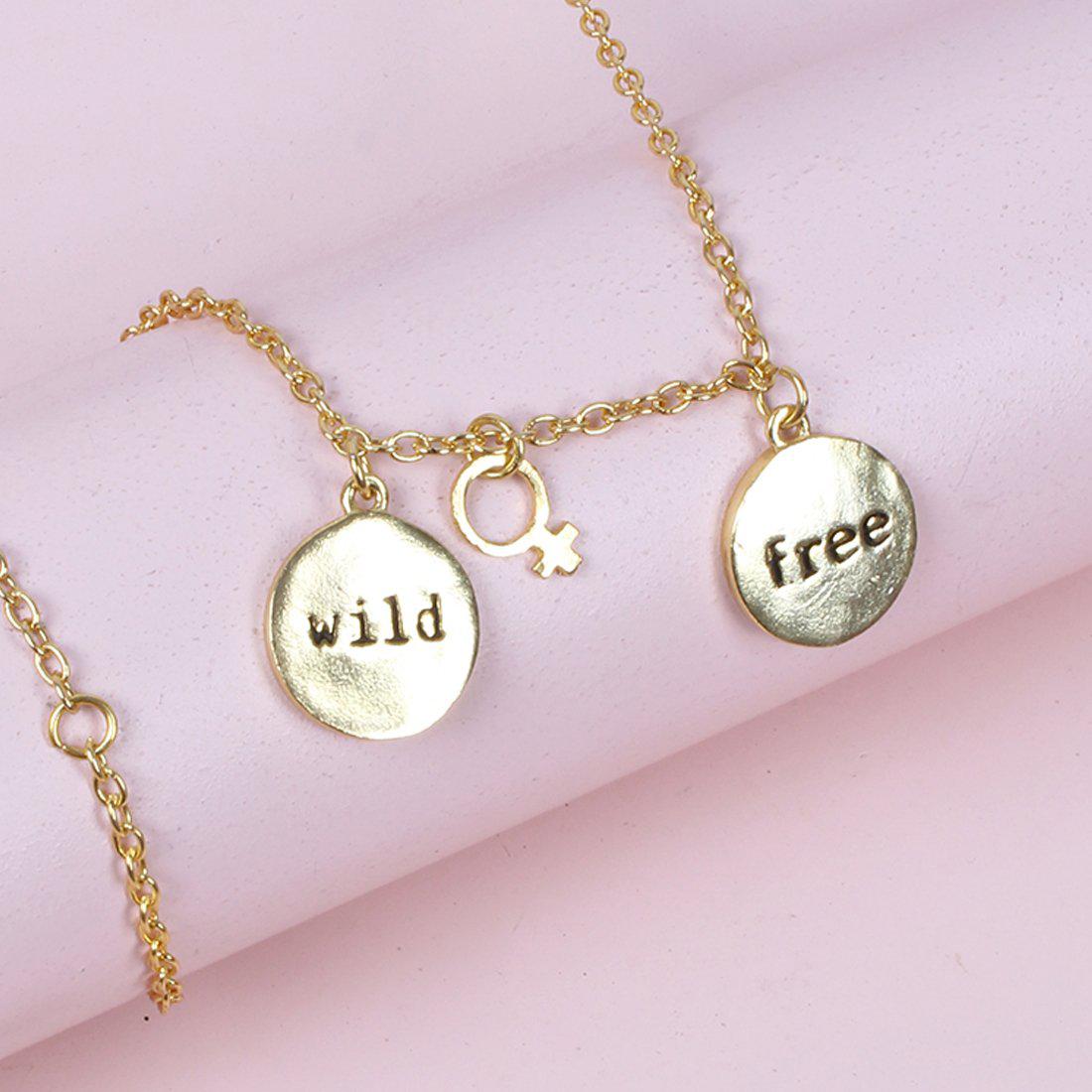 WILD AND FREE CHAIN NECKLACE WITH GIRL CHARM