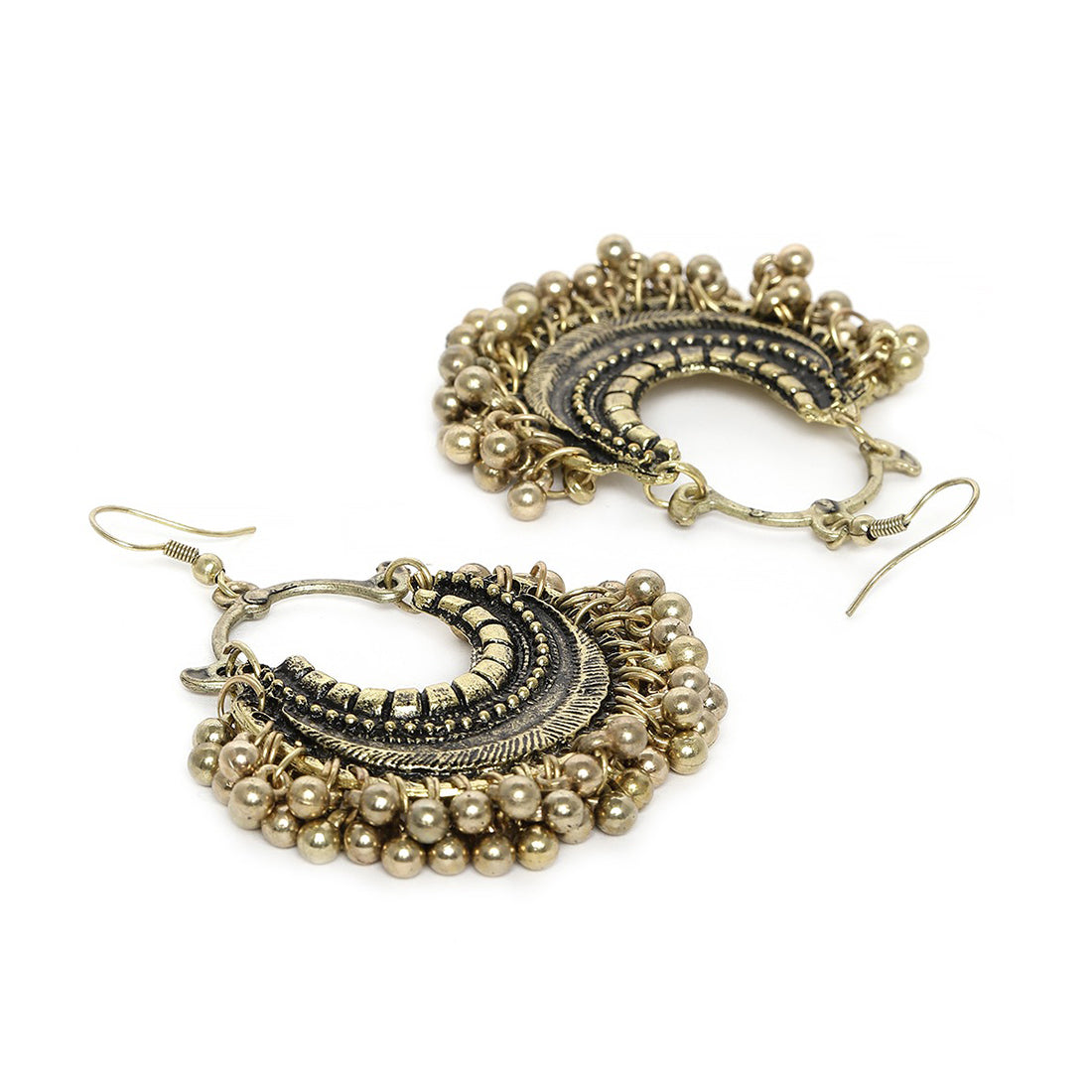 Set of 2 Gold Oxidized Dangler Earrings