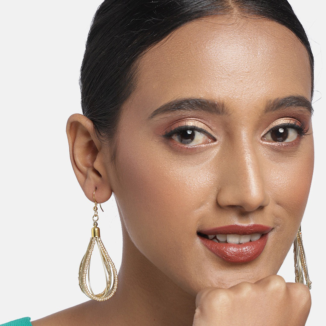 Set of 2 Gold Oxidized Dangler Earrings