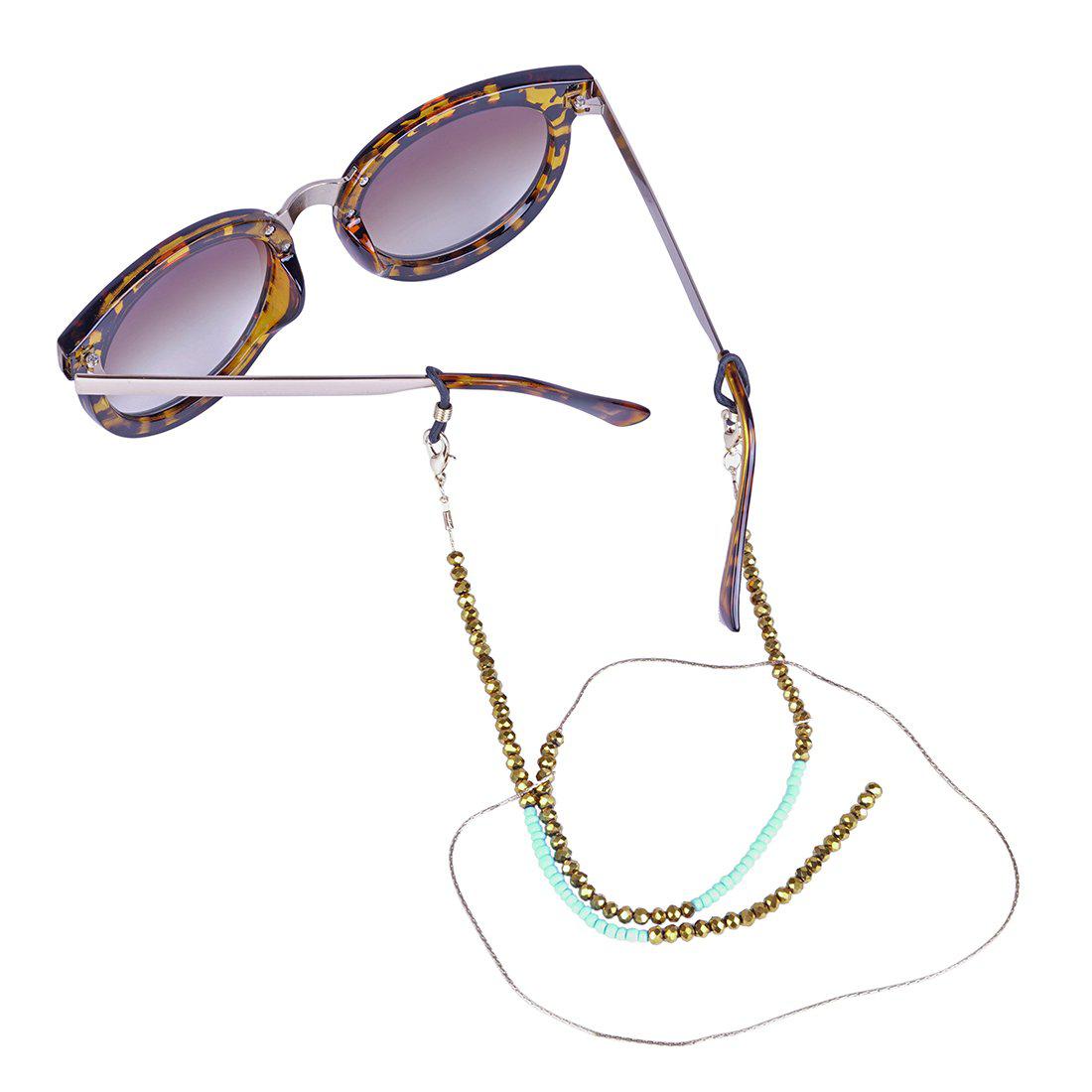 METALLIC BEADED MASK & SUNGLASS CHAIN
