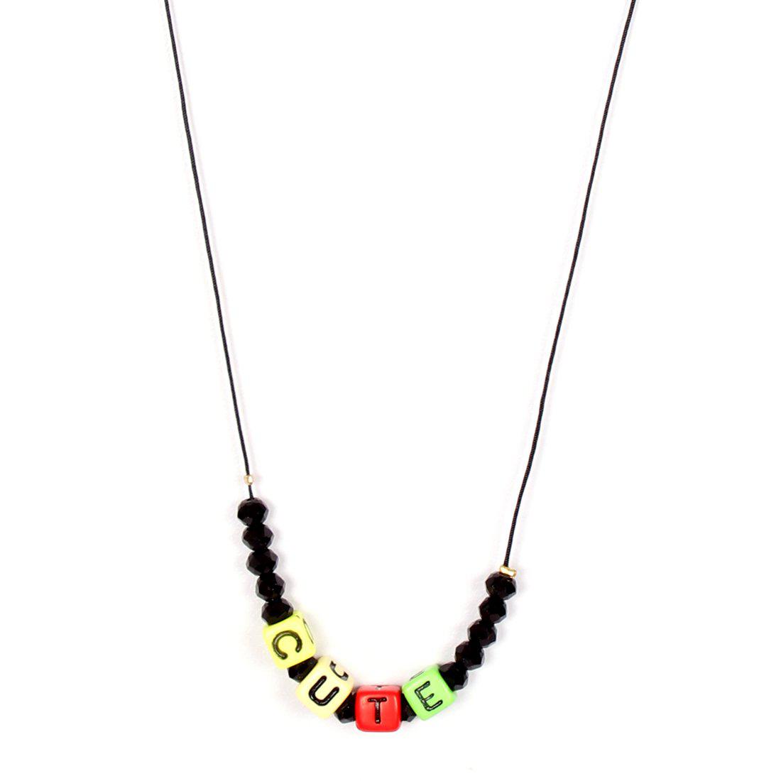 CUTE LETTERED CHAIN PENDANT NECKLACE