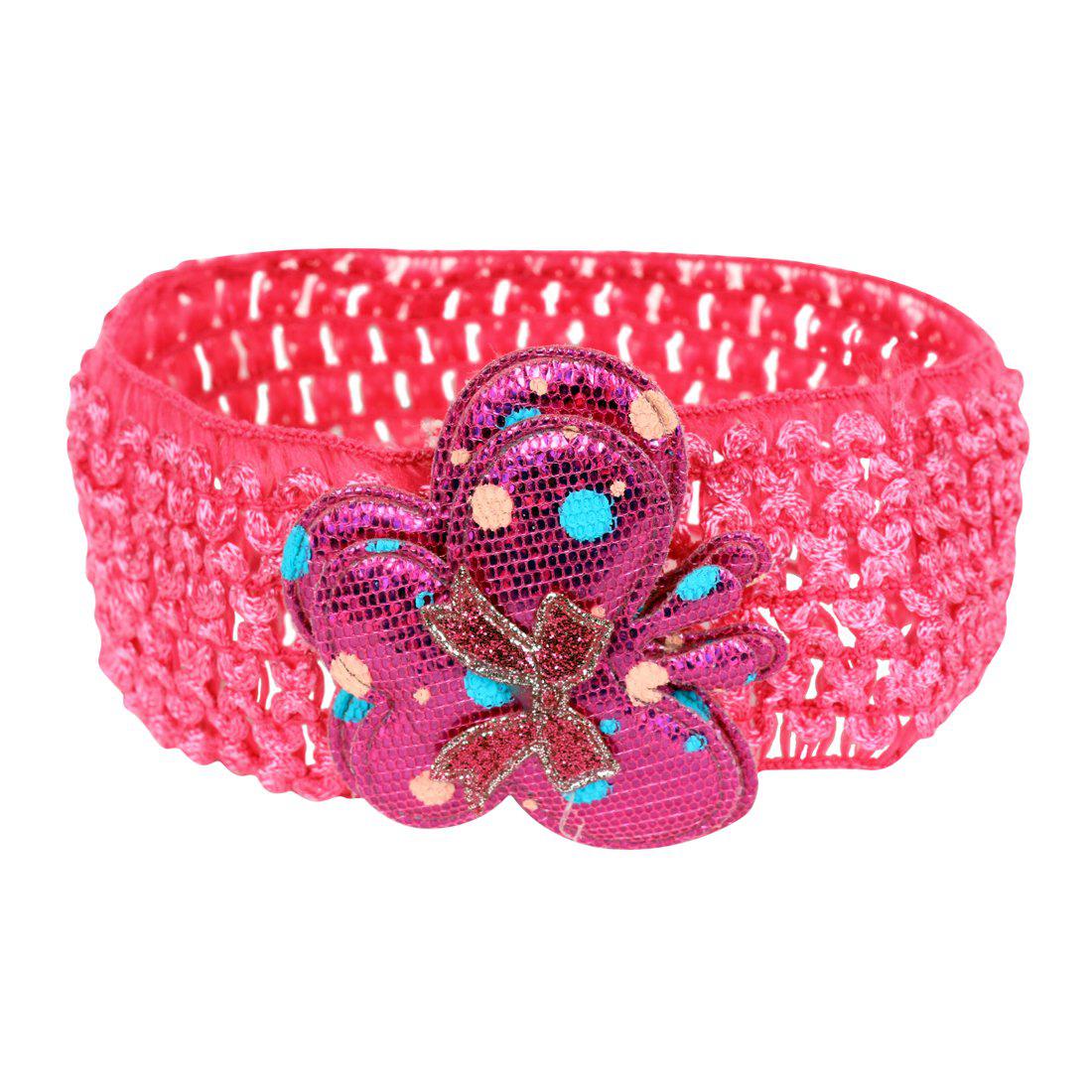 CROCHET SHIMMERY HAIR BAND WITH BUTTERFLY CHARM