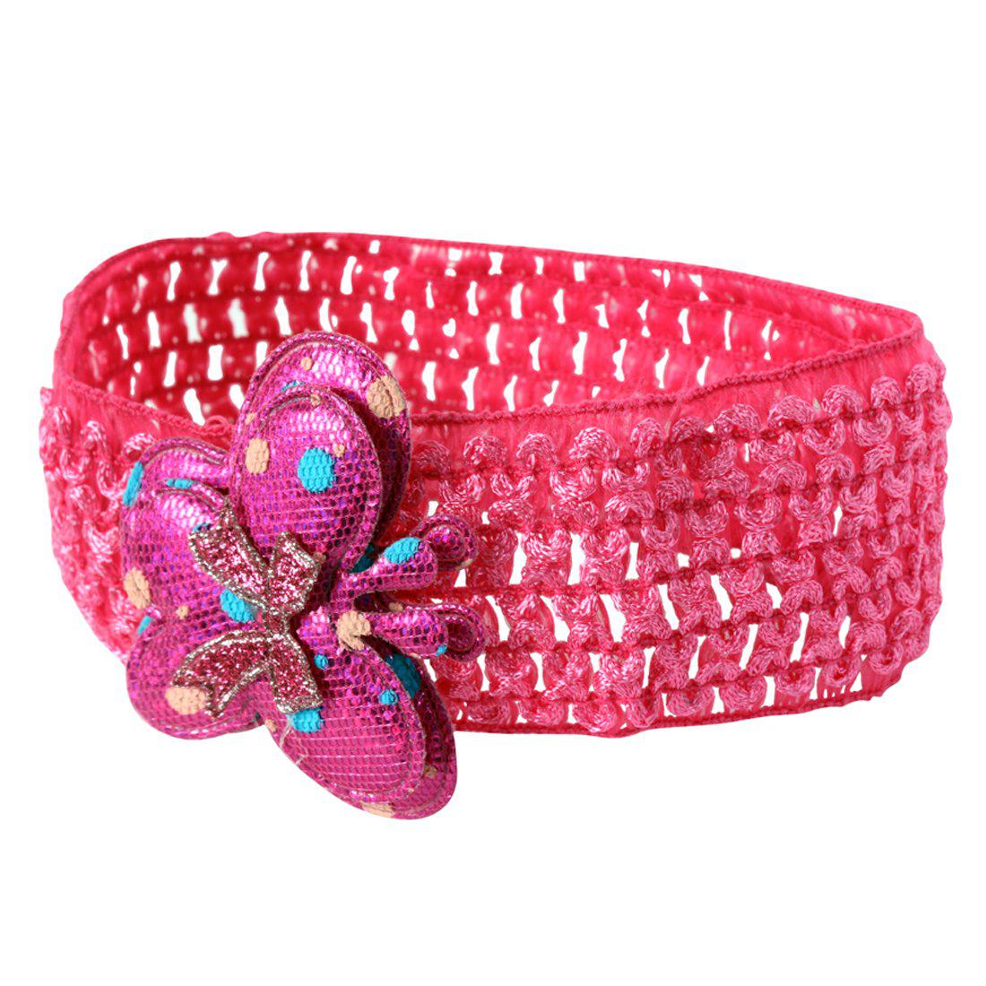 CROCHET SHIMMERY HAIR BAND WITH BUTTERFLY CHARM