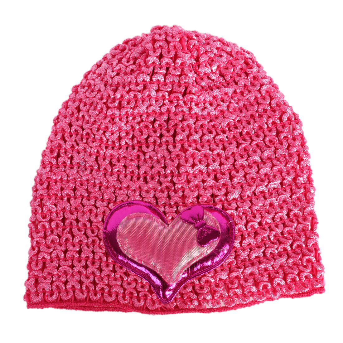 CROCHET SHIMMERY CAP WITH HEART CHARM