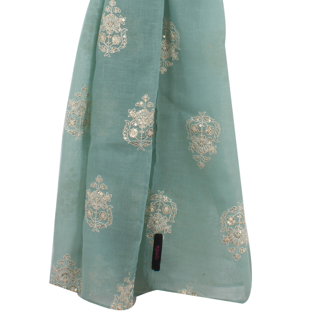 ETHNIC EMBROIDERED MOTIF LINEN SCARF